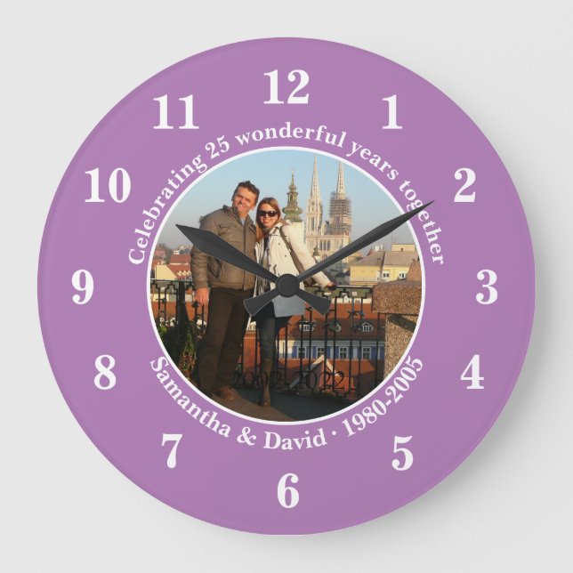 Photo Wedding Anniversary  Gift Wall  Large Clock Stor Klocka (Framsida)