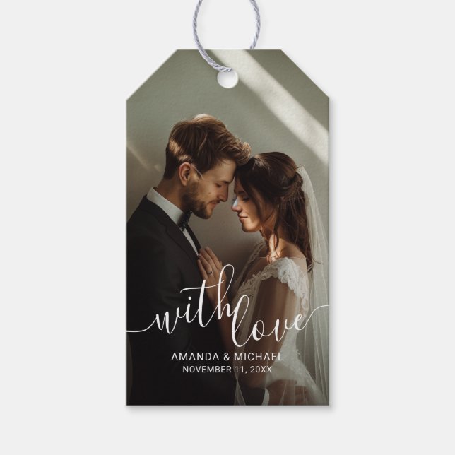 Photo Wedding-favoriten för Anpassningsbarna 'Med  Presentetikett (Framsidan)