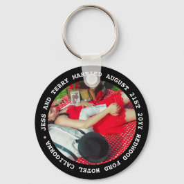 PHOTO WEDDING FAVORS textpresentationer under $4 Nyckelring