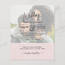 PHOTO WEDDING INVITATION Budget overlay Text LeahG
