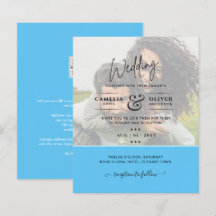 PHOTO WEDDING INVITATION Budget overlay Text LeahG