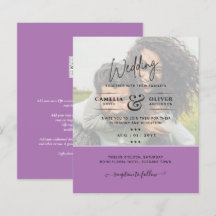 PHOTO WEDDING INVITATION Budget overlay Text LeahG