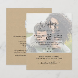 PHOTO WEDDING INVITATION Budget overlay Text LeahG