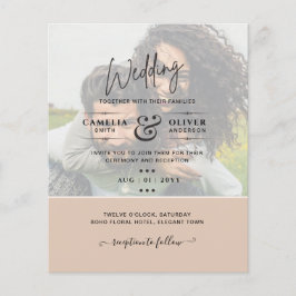 PHOTO WEDDING INVITATION Budget overlay Text LeahG Flygblad