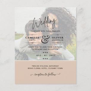 PHOTO WEDDING INVITATION Budget overlay Text LeahG Flygblad