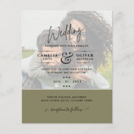 PHOTO WEDDING INVITATION Budget overlay Text LeahG Flygblad