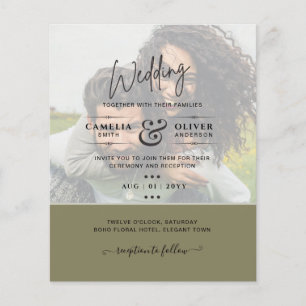 PHOTO WEDDING INVITATION Budget overlay Text LeahG Flygblad