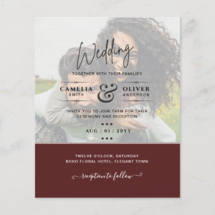 PHOTO WEDDING INVITATION Budget overlay Text LeahG Flygblad