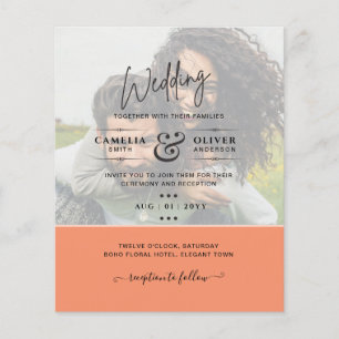 PHOTO WEDDING INVITATION Budget overlay Text LeahG Flygblad