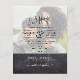 PHOTO WEDDING INVITATION Budget overlay Text LeahG Flygblad