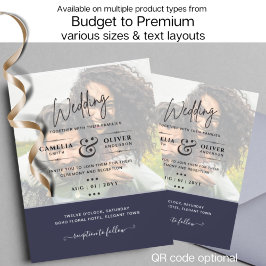 PHOTO WEDDING INVITATION Budget overlay Text LeahG Flygblad