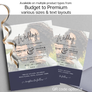 PHOTO WEDDING INVITATION Budget overlay Text LeahG Flygblad