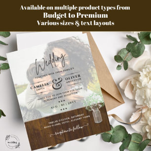 PHOTO WEDDING INVITATION Budget overlay Text LeahG Flygblad