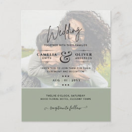 PHOTO WEDDING INVITATION Budget overlay Text LeahG Flygblad