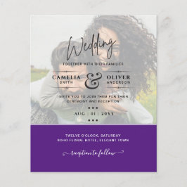 PHOTO WEDDING INVITATION Budget overlay Text LeahG Flygblad