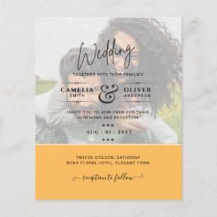 PHOTO WEDDING INVITATION Budget overlay Text LeahG Flygblad