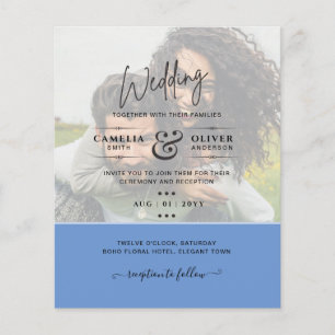 PHOTO WEDDING INVITATION Budget overlay Text LeahG Flygblad