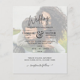 PHOTO WEDDING INVITATION Budget overlay Text LeahG Flygblad
