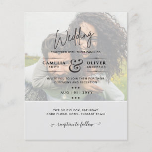 PHOTO WEDDING INVITATION Budget overlay Text LeahG Flygblad