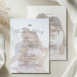 Photo Wedding Program with Monogram