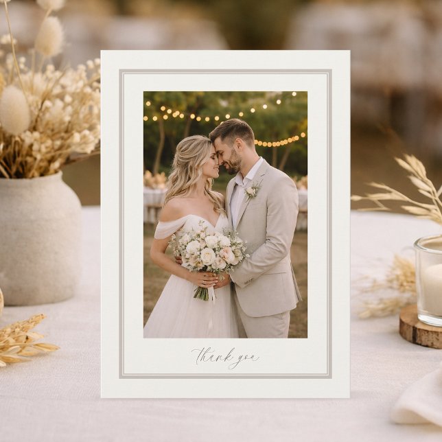 Photo Wedding Thank You Card, Double-Sided Inbjudningar (Skapare uppladdad)