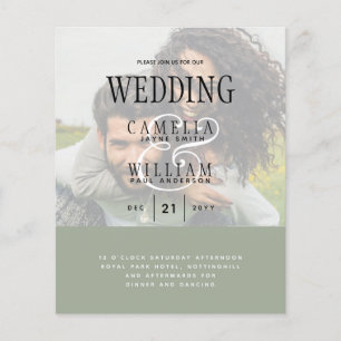 PHOTO WEDING INVITATION Overlay Text LeahG BUDGET Flygblad