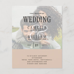 PHOTO WEDING INVITATION Overlay Text LeahG BUDGET Flygblad