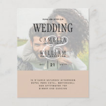PHOTO WEDING INVITATION Overlay Text LeahG BUDGET