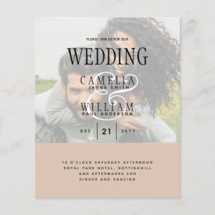 PHOTO WEDING INVITATION Overlay Text LeahG BUDGET Flygblad