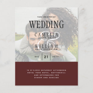 PHOTO WEDING INVITATION Overlay Text LeahG BUDGET Flygblad