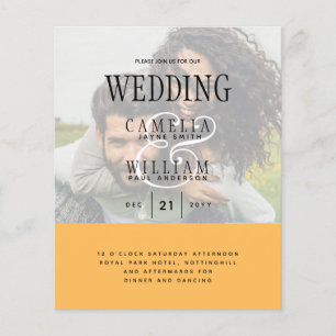 PHOTO WEDING INVITATION Overlay Text LeahG BUDGET Flygblad