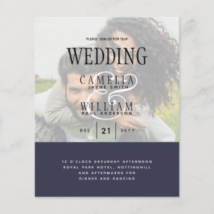 PHOTO WEDING INVITATION Overlay Text LeahG BUDGET Flygblad