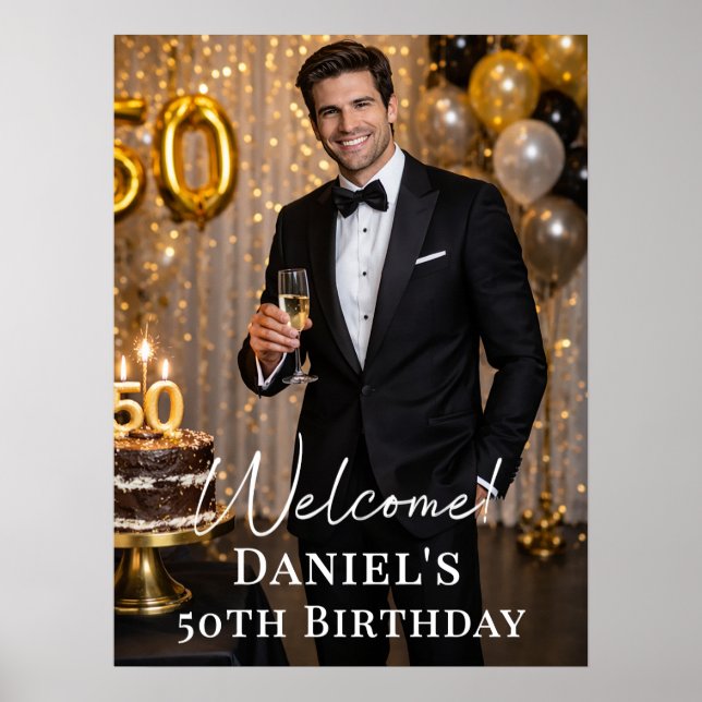 Photo welcome birthday party poster (Framsidan)