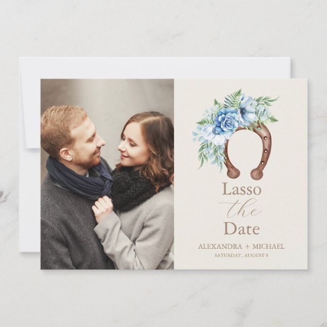 Photo Westernare Land Bohemian Blommigt Bröllop Spara Datumet (Framsida)