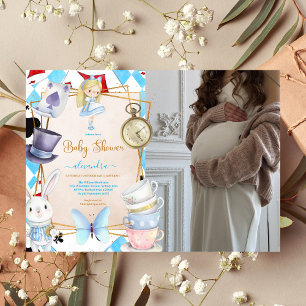 Photo Whimsical Alice i Wonderland Baby Shower Inbjudningar