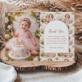 Photo Whimsical Fairy First Birthday Tack Kort