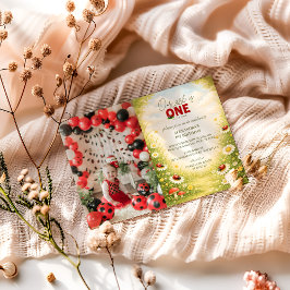 Photo Whimsical Garden Lady Bug 1st Birthday Inbjudningar