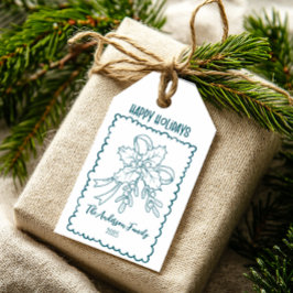 Photo Whimsical Quirky Doodle Holiday Presentetikett