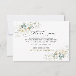 Photo White Blommigt Greenery Guld in Loving Memor Tack Kort