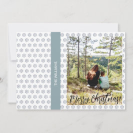 Photo White Blue i julfamiljen Julkort