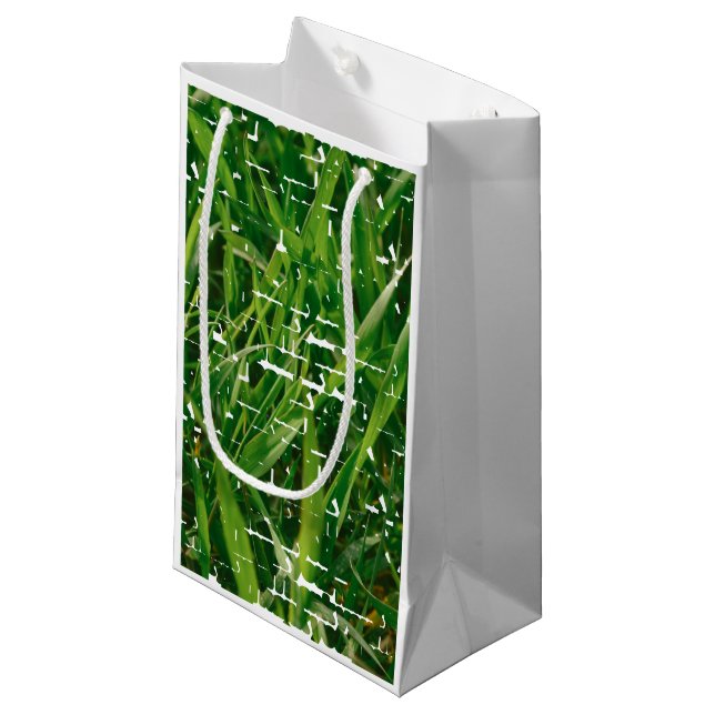 Photo White Grönt Gräsmatta Care Tack! Bag (Framsidan Vinklad)