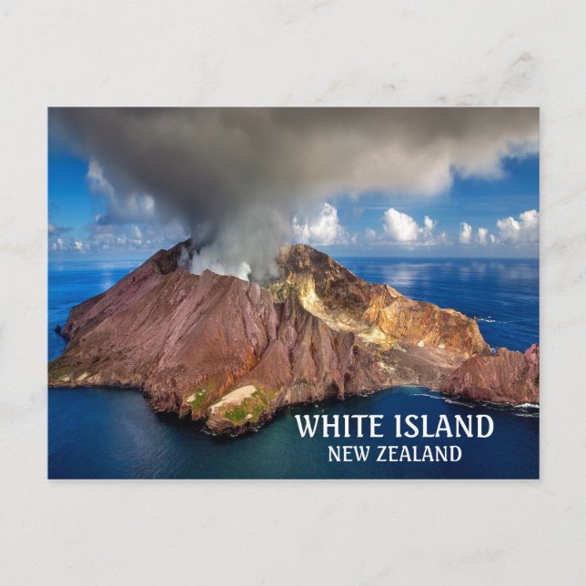 Photo White Island Volcano Nya Zeeland Vykort (Framsida)
