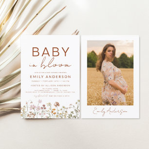 Photo Wildblomma Baby i Bloom Baby Shower Flygblad