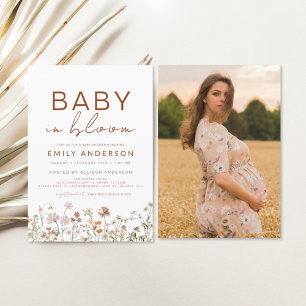 Photo Wildblomma Baby i Bloom Baby Shower Flygblad