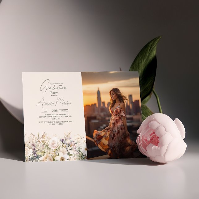 Photo Wildblomma Studenten Boho Land Blommigt Inbjudningar (Skapare uppladdad)