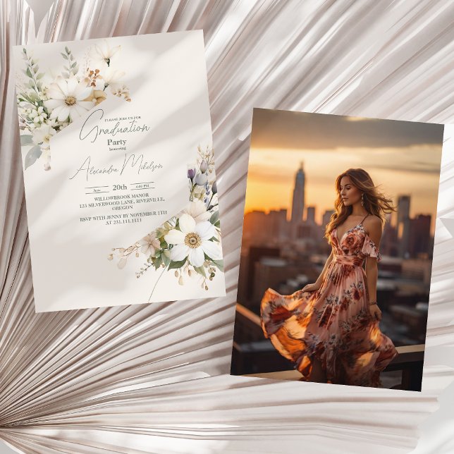 Photo WildblommElegant Sage Studenten Inbjudningar (Skapare uppladdad)