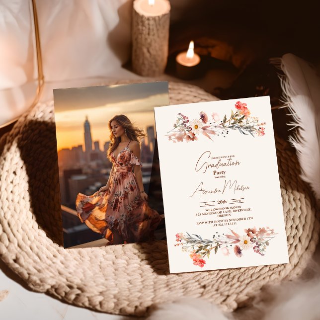 Photo Wildblommor Botanical Studenten Inbjudningar (Skapare uppladdad)