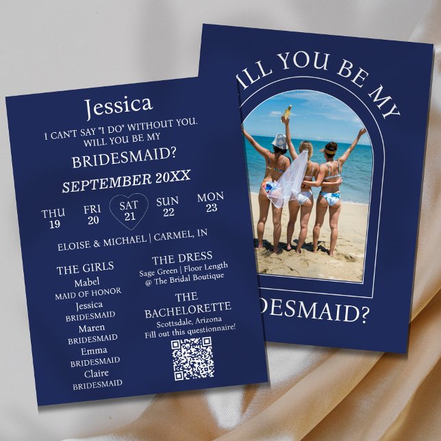 Photo Will You Be My Bridesmaid Proposal Card Inbjudningar (Pop the question to your bridal party with this Photo Will You Be My Bridesmaid Proposal Card! )