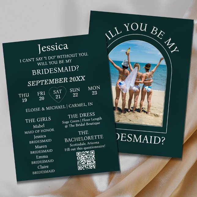 Photo Will You Be My Bridesmaid Proposal Card Inbjudningar (Pop the question to your bridal party with this Photo Will You Be My Bridesmaid Proposal Card! )