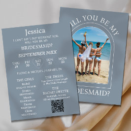 Photo Will You Be My Bridesmaid Proposal Card Inbjudningar